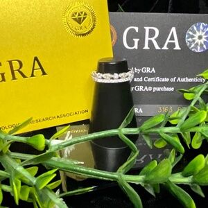 Double Band Style (Not Eternity) Moissanite Ring Sz 5